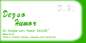 dezso humor business card